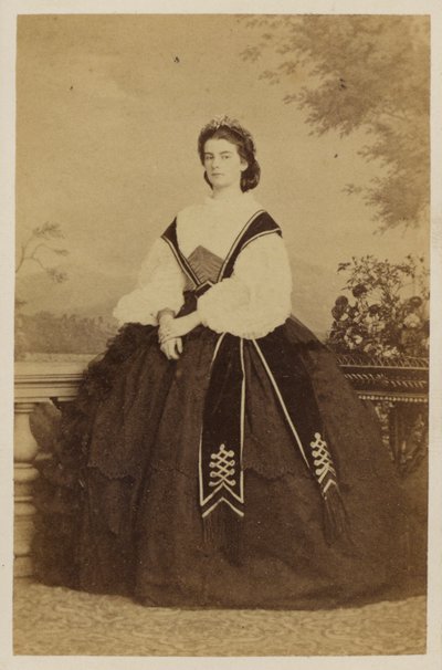ماريا صوفي من بافاريا ، ملكة الملكة فرانسيس الثاني ، ملك الصقليتين (b / w photo) بواسطة مصور إيطالي