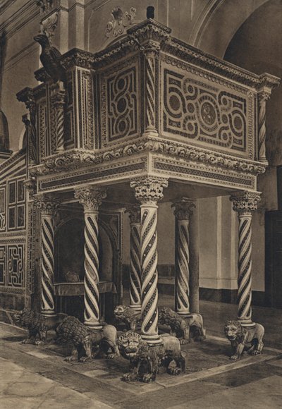 نابولي: رافيلو ، دومو ، Pulpit (صورة بالأبيض والأسود) بواسطة مصور إيطالي