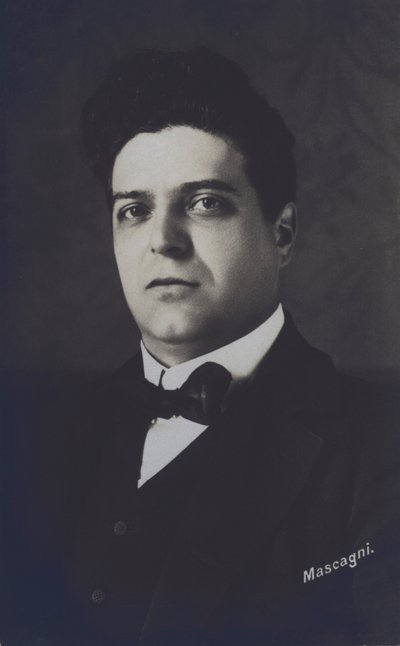 Pietro Mascagni, Italian composer of the opera Cavalleria Rusticana (b/w photo) بواسطة مصور إيطالي