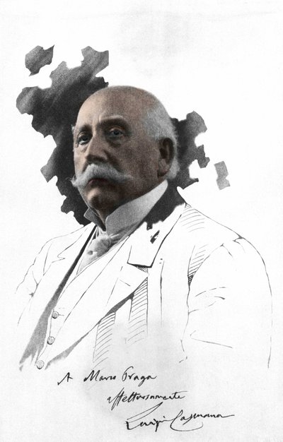 صورة لويجي كابوانا (1839-1915) الكاتب الإيطالي. غراء الصورة على الرسم بتفان ماركو براغا. ميلانيز. بواسطة مصور إيطالي