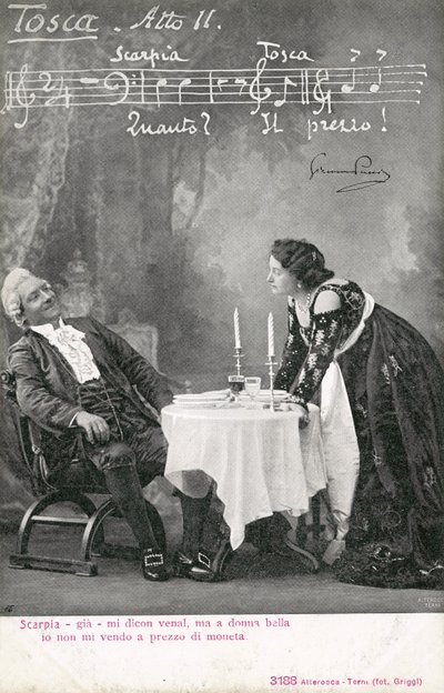 Scene from Tosca (b/w photo) بواسطة مصور إيطالي