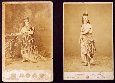 Teresa Stolz and Antonietta Pozzoni wearing costume for Aida (gelatin silver print) بواسطة مصور إيطالي