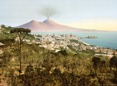 منظر لفيزوف عبر خليج نابولي ، 1890-1900 بواسطة مصور إيطالي