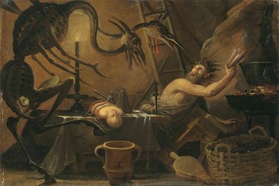 مشهد من مشاهد السحر بواسطة المدرسة الايطالية