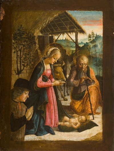 عشق الطفل مع صورة متبرع ، c.1500 (درجة الحرارة على اللوحة) بواسطة المدرسة الايطالية