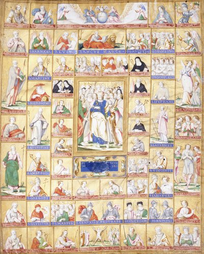 جميع القديسين مع القديس بطرس في المركز ، حوالي 1560 بواسطة المدرسة الايطالية