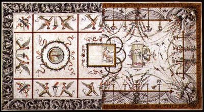 تصميمات بديلة لسقف كلاسيكي جديد ، حوالي 1800 (قلم وحبر وألوان مائية على ورق) بواسطة المدرسة الايطالية