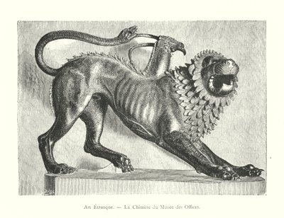 فن إتروسكان ، The Chimera of the Uffizi Museum (نقش) بواسطة المدرسة الايطالية
