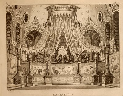 Cabinet, set design for act 1 of 