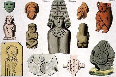 آثار أمريكا الوسطى ، لوحة 46 من "تاريخ الأمم" (أكواتينت) بواسطة المدرسة الايطالية