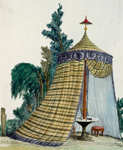 جناح صيني في الحديقة ، حوالي عام 1810 ، نقش ، إيطاليا بواسطة المدرسة الايطالية