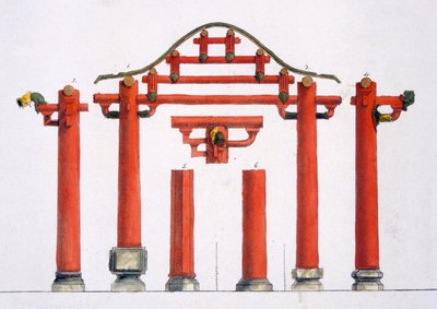السمات المعمارية الخشبية الصينية ، 1820s-30s بواسطة Italian School