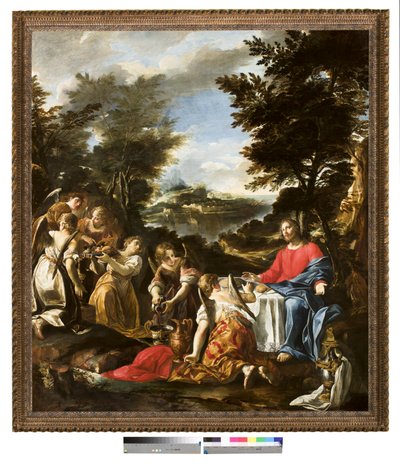 المسيح يخدمه الملائكة ، 1650-1700 بواسطة المدرسة الايطالية
