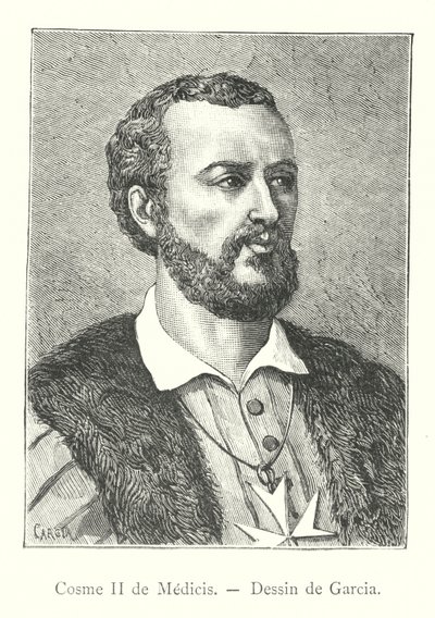 Cosimo II de Medicis ، Dessin de Garcia (نقش) بواسطة المدرسة الايطالية