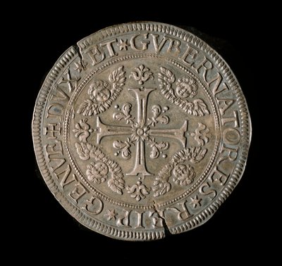 عملة جمهورية الجينات: ECU واسعة بالفضة. ديم. 61 ملم 1693. الجبهة. الجينات Musei di Strada Nuova (الجرد M7135) بواسطة المدرسة الايطالية