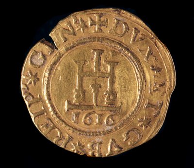 عملة جمهورية الجينات: رباعي الذهب مع بوابة جنوة. قطر 32 مم. 1616. الجبهة. الجينات Musei di Strada Nuova بواسطة المدرسة الايطالية