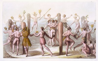 رقصات السكان الأصليين في فرجينيا ، c.1820 بواسطة المدرسة الايطالية