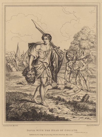 David with the Head of Goliath بواسطة المدرسة الايطالية
