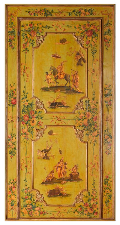 باب من Ca 'Rezzonico ، البندقية ، كاليفورنيا. 1760 (خشب ، ورنيش زيت ، مذهب) بواسطة المدرسة الايطالية