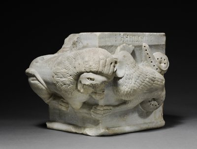 رأس مال مع أسد وبازيليك ، 1175-1200 بواسطة المدرسة الايطالية