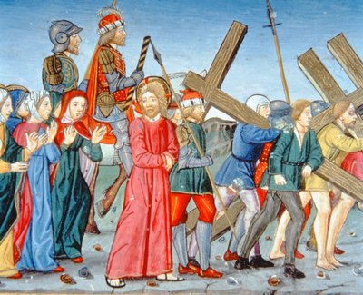 Fol.116v المسيح يقود إلى الجلجلة (ورق) بواسطة المدرسة الايطالية