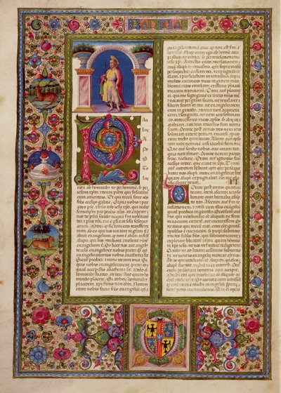 Fol.195v رسالة من القديس بولس إلى كورتينا، من الكتاب المقدس لبورسو ديستي. المجلد 2 (الرق) بواسطة المدرسة الايطالية