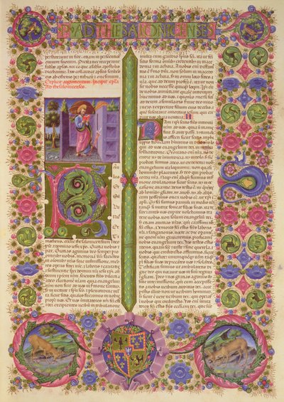 Fol.206r رسالة من القديس بولس إلى أهل تسالونيكي ، من الكتاب المقدس بورسو ديست ، المجلد ٢ (الرق) بواسطة المدرسة الايطالية