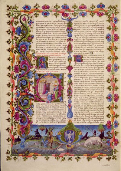 Fol.233v رسالة من القديس يوحنا إلى الرسل ، من الكتاب المقدس بورسو ديست. المجلد 2 (ورق) بواسطة المدرسة الايطالية