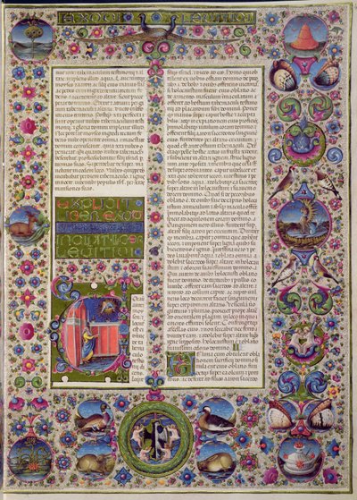 Fol.44r الكلمات الافتتاحية للاويين ، من الكتاب المقدس بورسو ديست. المجلد 1 (ورق) بواسطة المدرسة الايطالية