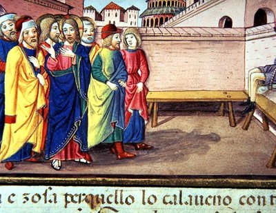 Fol.51v المسيح يدخل كفرناحوم (الرق) بواسطة المدرسة الايطالية