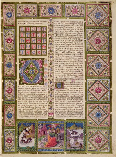 Fol.97r الافتتاح على كتاب النبي ميخاس ، من الكتاب المقدس بورسو ديست. المجلد 2 (ورق) بواسطة المدرسة الايطالية