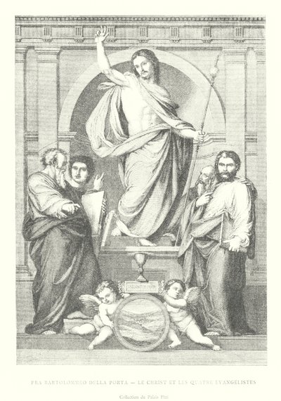 Fra Bartolommeo della Porta ، Le Christ et les Quarte Evangelistes ، Collection du Palais Pitti (نقش) بواسطة المدرسة الايطالية