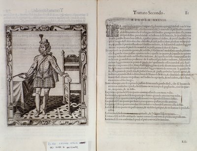 كيف ترقص كابريولا - صفحة مزدوجة من Le Gratie dAmore (Le Grazie dAmore) للراقصة الإيطالية Cesare Negri تسمى Il Trombone (1536-1604) ، معاهدة على الرقص بواسطة المدرسة الايطالية