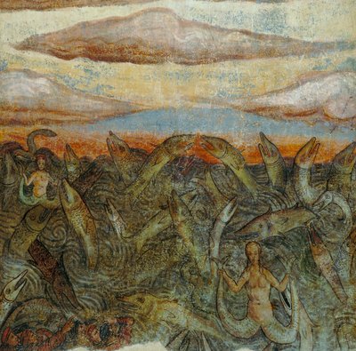 I pesci salteranno fuori dallaqua ، (تقفز الأسماك من الماء) ، تفاصيل رؤيا يوحنا بواسطة المدرسة الايطالية