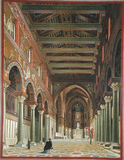 الجزء الداخلي من Duomo di Monreale ، صقلية بواسطة المدرسة الايطالية