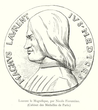 Laurent the Magnificent ، بقلم نيكولو فيورنتينو ، Cabinet des Medailles de Paris (نقش) بواسطة المدرسة الايطالية