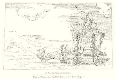 Le Char de Venus et des Amours ، أعياد زفاف الدوق الأكبر فرانسوا وبيانكا كابيلو (نقش) بواسطة المدرسة الايطالية