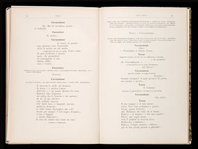Libretto من Tosca بواسطة Giacomo Puccini ، Ricordi Edition ، إيطاليا بواسطة المدرسة الايطالية