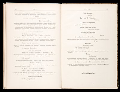 Libretto من Tosca بواسطة Giacomo Puccini ، Ricordi Edition ، إيطاليا بواسطة المدرسة الايطالية