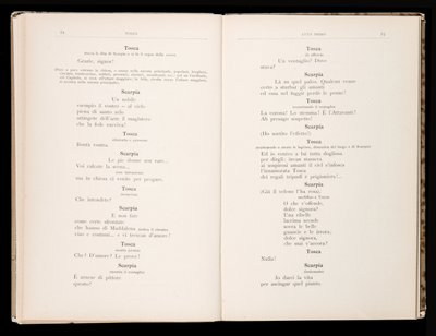 Libretto من Tosca بواسطة Giacomo Puccini ، Ricordi Edition ، إيطاليا بواسطة المدرسة الايطالية