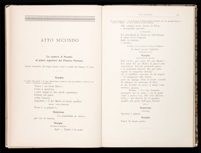 Libretto من Tosca بواسطة Giacomo Puccini ، Ricordi Edition ، إيطاليا بواسطة المدرسة الايطالية
