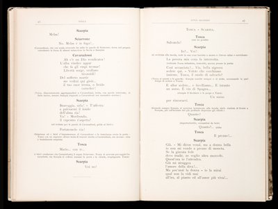 Libretto من Tosca بواسطة Giacomo Puccini ، Ricordi Edition ، إيطاليا بواسطة المدرسة الايطالية