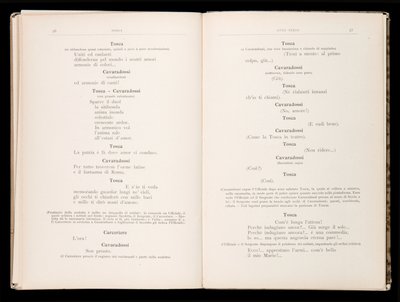 Libretto من Tosca بواسطة Giacomo Puccini ، Ricordi Edition ، إيطاليا بواسطة المدرسة الايطالية