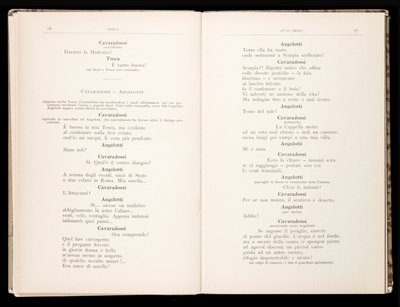 Libretto من Tosca بواسطة Giacomo Puccini ، Ricordi Edition ، إيطاليا بواسطة المدرسة الايطالية