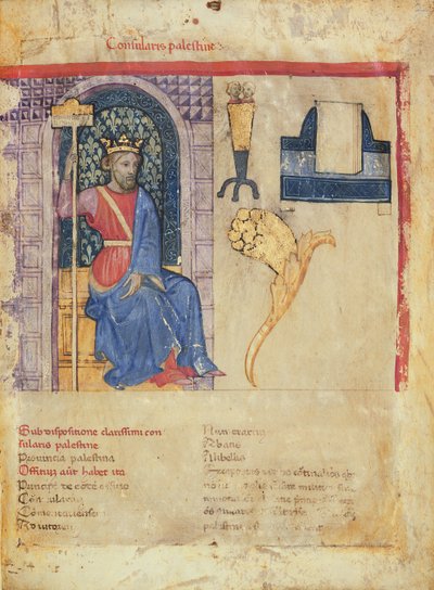 MS.86-1972. f.2r قنصلية فلسطين ، من Notitia Dignitatum بواسطة المدرسة الايطالية
