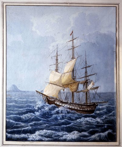 ماري لويز من بارما على متن مركب شراعي أخذها إلى نابولي في 10/07/1824 ، لوحة بقلم ب. بوكاتشيو. متحف جلاوكو لومباردي من بارما بواسطة المدرسة الايطالية