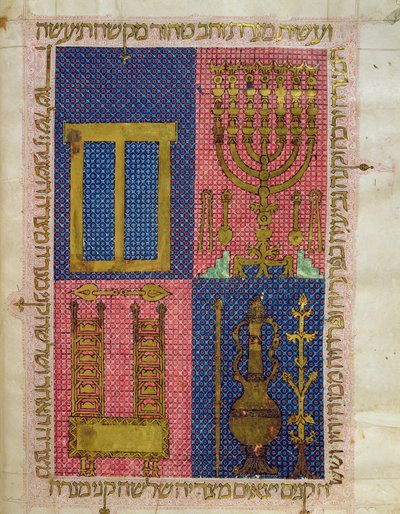 السيدة أو .26 صفحة 26 و أدوات الهيكل ، من الكتاب المقدس العبري (ورق) بواسطة المدرسة الايطالية