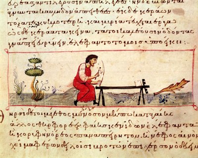 السيدة غريك 479 أعمال العاج التقليدية ، رسم توضيحي من Cynegetica بواسطة أوبيان (درجة الحرارة على الرق) بواسطة المدرسة الايطالية