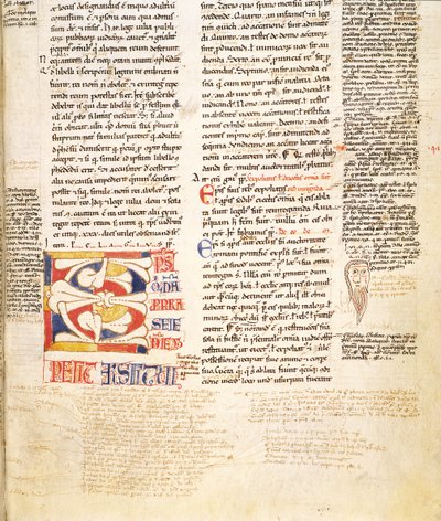 السيدة ماكلين 135 ، ص 96 و: تفاصيل شكل نباتي مبدئي C من Gratians Decretum ، أواخر القرن الثاني عشر بواسطة المدرسة الايطالية