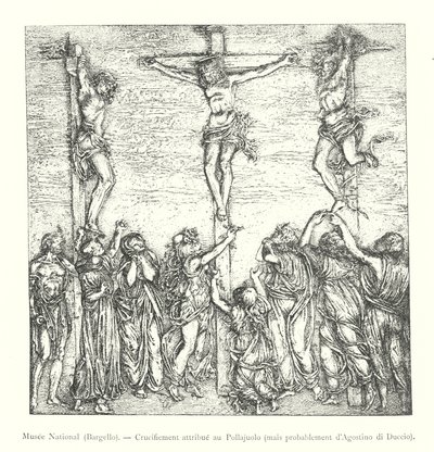 المتحف الوطني ، بارجيلو ، الصلب المنسوب إلى بولايولو ، ولكن ربما بواسطة Agostino di Duccio (نقش) بواسطة المدرسة الايطالية